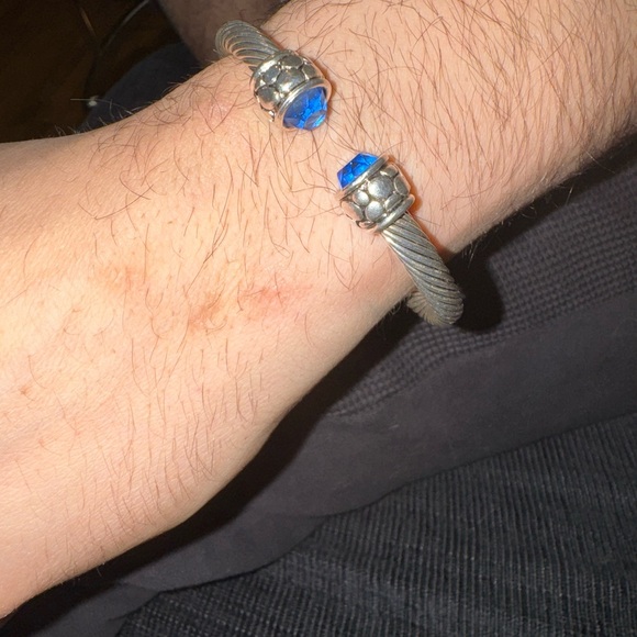 Other - Sterling silver around 28g Silver and Blue Men's Bracelet